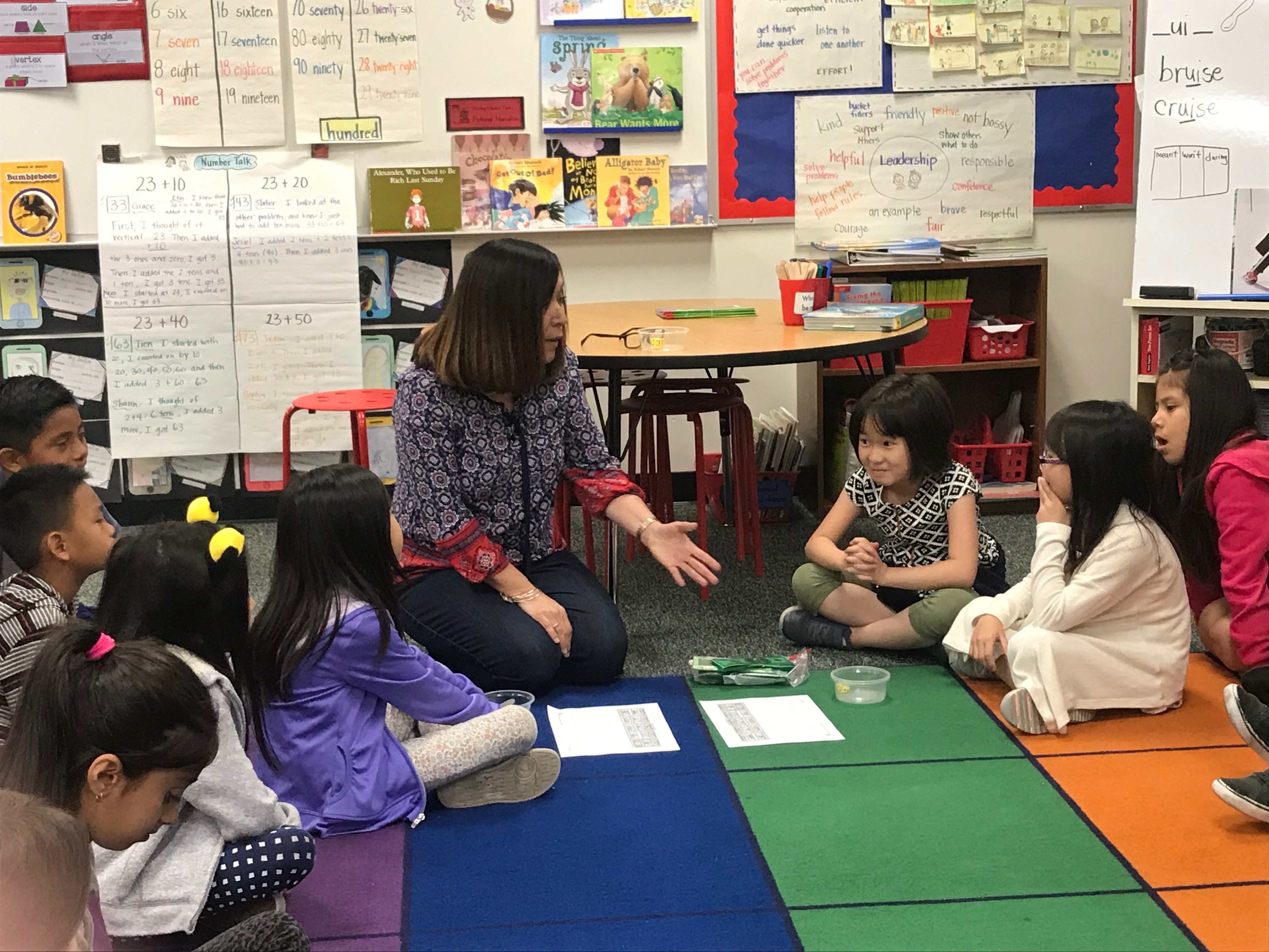 One of our second grade teachers leading an IMP conceptual lesson.