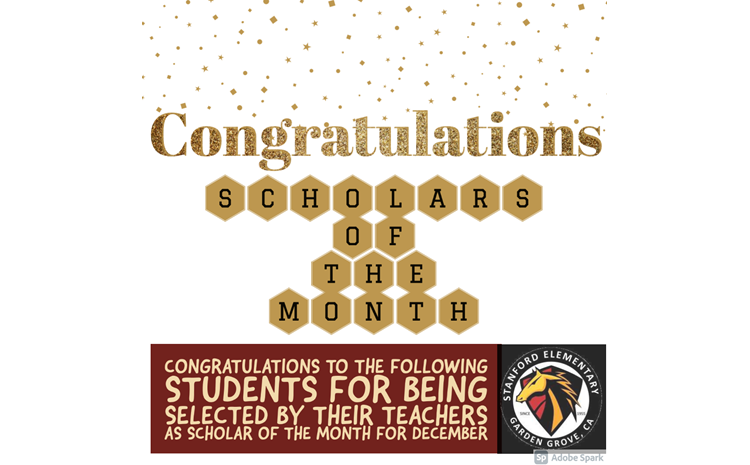 Scholars of the Month for December - article thumnail image